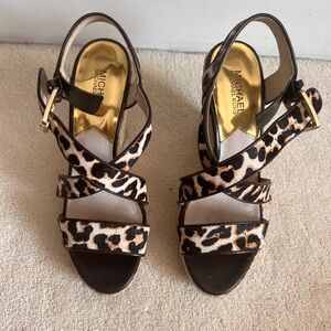Michael Kors Giovanna wedge printed calf hair